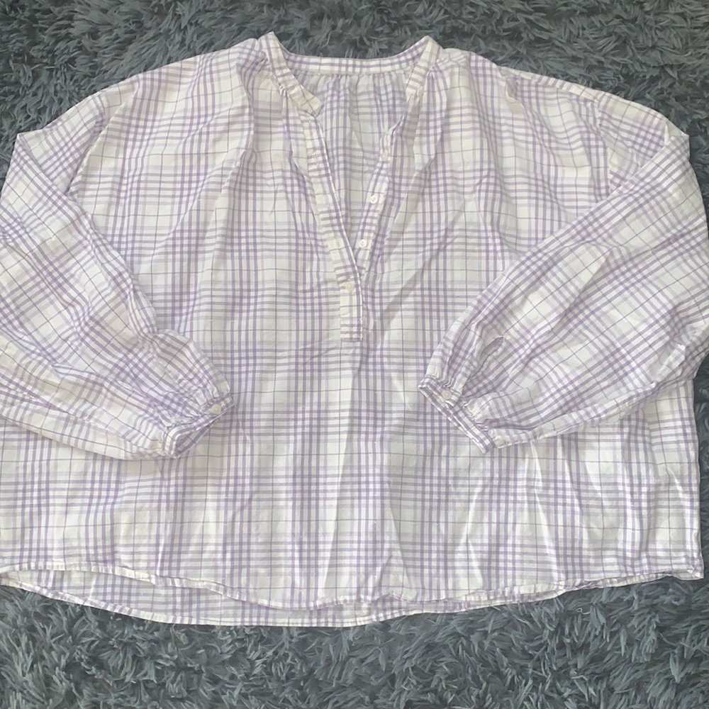 Universal Thread Plaid Blouse, Size XXL - Picture 2 of 4